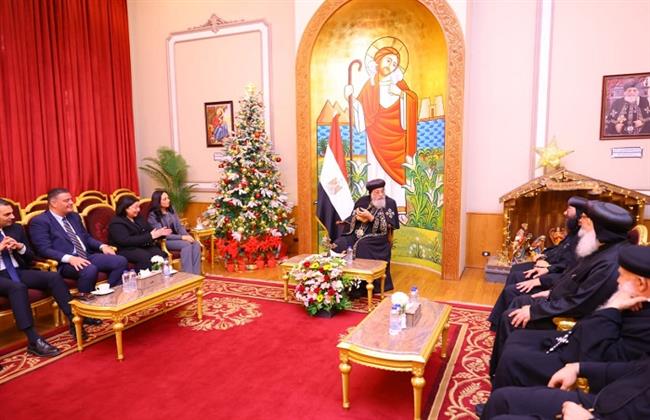 وزيرة التضامن تزور المقر البابوي بالكاتدرائية المرقسية بالعباسية وتهنئ البابا تواضروس الثاني بعيد الميلاد