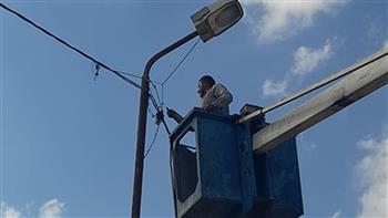 تكثيف أعمال رفع كفاءة الإضاءة العامة وصيانة الأعمدة بالإسكندرية