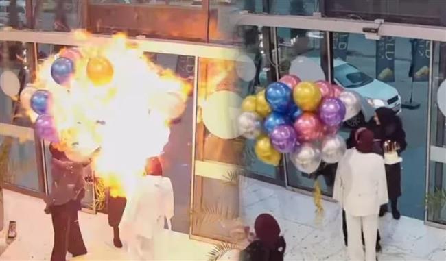 مفاجأة عيد ميلاد تتحول إلى كارثة بسبب البالونات.. إصابات بحروق (فيديو)