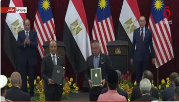 الرئيس السيسي ورئيس وزراء ماليزيا يشهدان توقيع عدد من مذكرات التفاهم بين البلدين