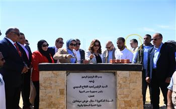 منال عوض تضع حجر أساس مجمع التمور والثلاجات بالداخلة بسعة تخزينية 10 آلاف طن
