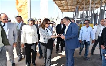 وزيرة التنمية المحلية والبيئة ومحافظ الوادي الجديد تتفقدان مصنع تدوير المخلفات الزراعية بالخارجة