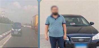 ضبط قائد سيارة ملاكي سار عكس الاتجاه بالقليوبية لاختصار الطريق