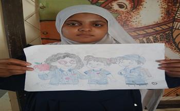 أطفال متحف الابنودي يحتفون بالمعلم في ورشة للرسم والتلوين
