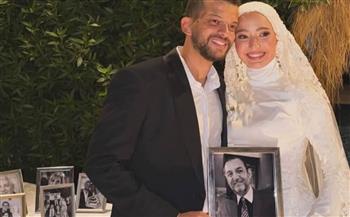 لقطة مؤثرة لـ ياسمين ابنة الفنان محمد مرزبان في حفل زفافها