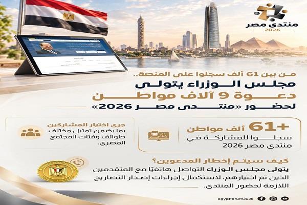"منتدى مصر 2026" يستعد لاستقبال 9 آلاف مشارك يمثلون مختلف فئات المجتمع