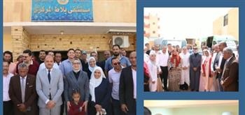 محافظ الوادي الجديد تتابع أعمال القافلة الطبية المجانية بمستشفى بلاط المركزي