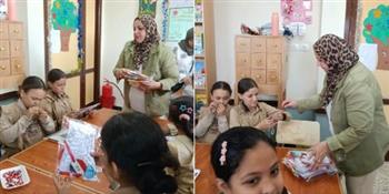 جامعة بنها تنظم ورشة عمل للمشغولات اليدوية لطلاب مدرسة عاطف الجبالي بزاوية بلتان بطوخ