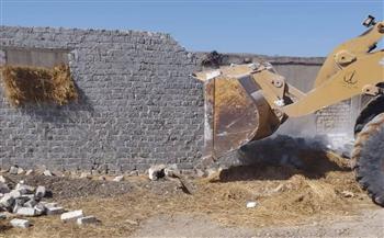 إزالة 3 حالات بناء مخالف على أرض زراعية بجنوب بورسعيد ضمن المرحلة الثانية من الموجة 28