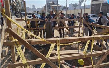 الانتهاء من أعمال إصلاح هبوط 3 خطوط صرف صحي بمدن سوهاج وطما والبلينا 