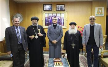 محافظ الوادي الجديد تستقبل نيافة الأنبا أرسانيوس أسقف الوادي الجديد والواحات