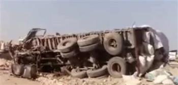 انقلاب سيارة محملة بالبطاطس على الطريق الإقليمي بالمنوفية