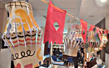 بمناسبة شهر رمضان.. قصر ثقافة أسيوط يزين مكتبة الطفل بالفوانيس واللوحات الفنية