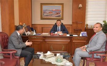  إبراهيم أبو ليمون يستقبل رئيس الإدارة المركزية للمنطقة الحرة العامة ببورسعيد