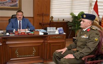 محافظ بورسعيد يستقبل المستشار العسكري للمحافظة