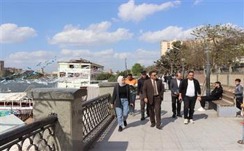  محافظ القليوبية يتفقد مكتبة المنار وممشى النيل بمراحله (أ، ب، ج) وأعمال تطوير المرحلة (د)