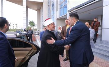 محافظ دمياط يستقبل مفتى الديار المصرية ورئيس جامعة الأزهر بجامعة دمياط