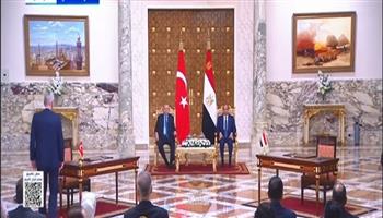 الرئيس السيسي ونظيره التركي يشهدان توقيع عدد من الاتفاقيات ومذكرات التفاهم (بث مباشر)