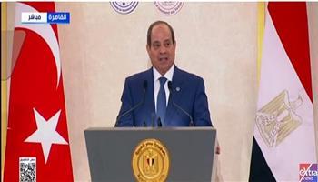 الرئيس السيسي: حجم التبادل التجاري بين مصر وتركيا وصل إلى 8 مليار دولار