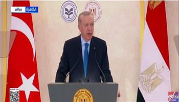 أردوغان: سيتم العمل مع مصر في إعادة إعمار غزة.. ونشكر مصر على دورها في إدخال المساعدات الإنسانية إلى القطاع
