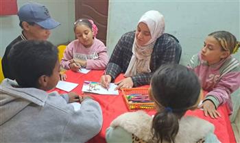 ورشة رسم وتلوين بمركز طفل المنيرة الغربية عن شهر رمضان