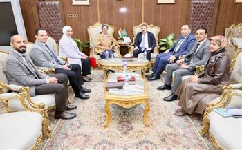 محافظ المنوفية يستقبل وفد وزارة الاتصالات على هامش فاعليات المؤتمر العلمي الأول لكلية التجارة 