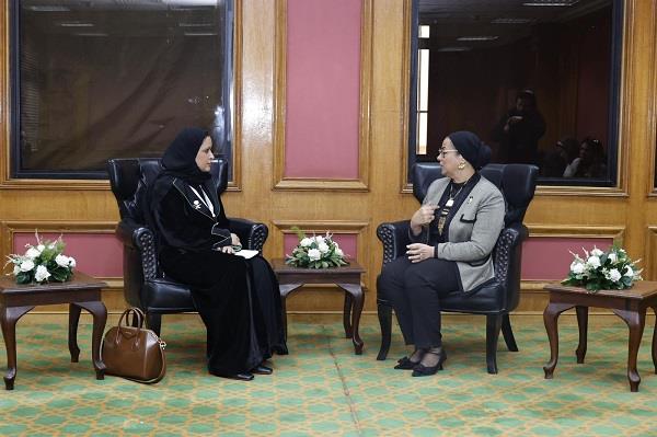 المستشارة أمل عمار تلتقي ممثلة السعودية لبحث سبل التعاون المشترك في دعم قضايا المرأة 