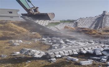 إزالة 6 حالات بناء بالمخالفة على أرض زراعية ضمن المرحلة الثانية من الموجة 28 ببورسعيد