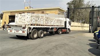 قافلة "زاد العزة الـ134" تدخل إلى الفلسطينيين في قطاع غزة