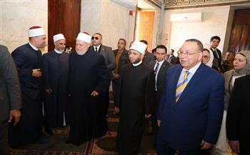 وزير الأوقاف ومحافظ القاهرة ورئيس مجلس أمناء مؤسسة مودة يفتتحون مسجد السيدة عائشة بعد تطويره