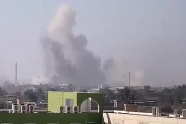 مصابون في قصف لمقر الحشد الشعبي بمدينة القائم شمال غرب بغداد