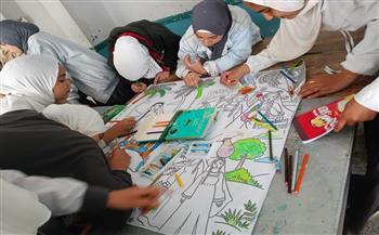 ورش فنية وثقافية لطلاب مدرسة حسن عبد العزيز ضمن حملة «أنا متعلم مدى الحياة»