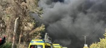 15 حالة اختناق في حريق مصنع بالدقهلية.. وتحسن أغلب المصابين بالموقع