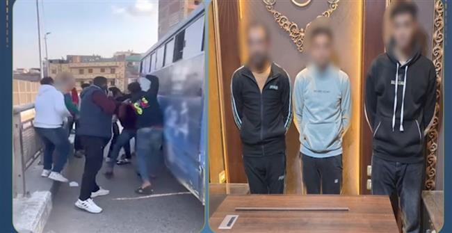 ضبط قائدي مينى باص لتورطهما في مشاجرة على أحد الكباري بالغربية