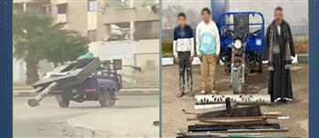 القبض على قائد تروسيكل وآخر لسرقتهما لافتة إعلانية بالشرقية