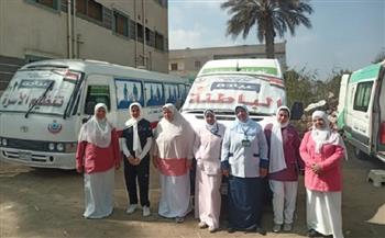 فحص 700 حالة وتقديم 2200 خدمة  في قافلة علاجية بقرية علي زيدان ضمن مبادرة "حياة كريمة" ببني سويف