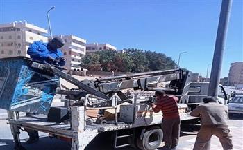 حملات مكثفة لرفع الإشغالات وتطوير الإنارة بمركز ومدينة أسوان