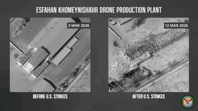 القيادة المركزية الأمريكية: قصفنا مصنع خميني شهر لإنتاج المسيرات في أصفهان الأسبوع الماضي