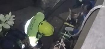 إنقاذ شخص سقط من ارتفاع 3 أمتار على كورنيش ترعة الإسماعيلية بالمطرية