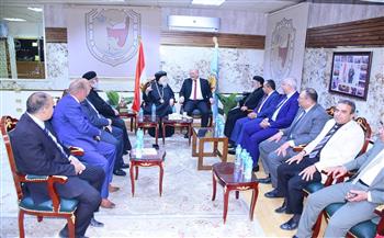 وفد من القساوسة يزور جامعة سوهاج للتهنئة بعيد الفطر المبارك