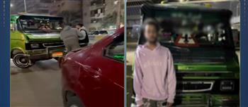 سقوط سائق ميكروباص هرب بعد الاصطدام بسيارة ملاكى بالقليوبية