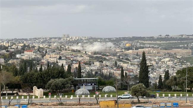 سقوط شظايا صواريخ في منطقة موديعين غربي القدس