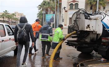 تحرك ميداني مكثف لأعمال كسح مياه الأمطار بمنطقة وسط الإسكندرية