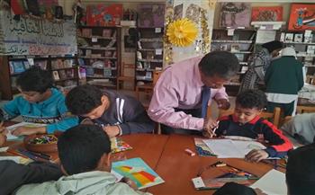  ورشة رسم وتلوين بمكتبة عمر مكرم الثقافية بالبحيرة