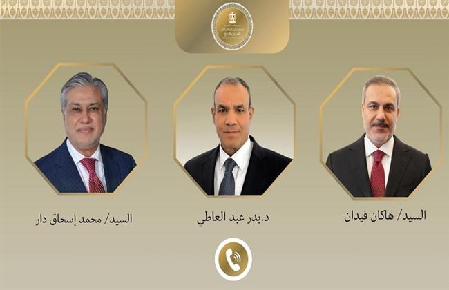 وزير الخارجية يبحث مع نظيريه الباكستاني والتركي التطورات الإقليمية وجهود خفض التصعيد