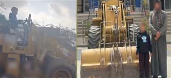 ضبط لودر يقوده طفل بالقاهرة والتحفظ على السائق والمعدة