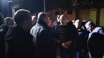 محافظ الجيزة يتفقد موقع إصلاح كسر مفاجئ بخط مياه رئيسي بقطر 1000 مم بجنوب المحافظة