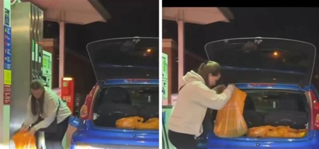 خوفًا من الحرب.. بريطانية تعبئ البنزين داخل أكياس بلاستيك (فيديو)