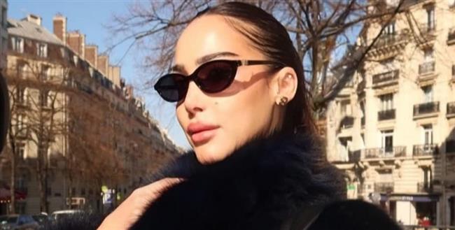 بسمة بوسيل في فرنسا بإطلالة من الفراء الأسود