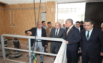 محافظ الجيزة يتفقد مشروع محطة مياه الشرب بالشوبك الغربي بالبدرشين ضمن المشروع القومي لتغذية 240 قرية